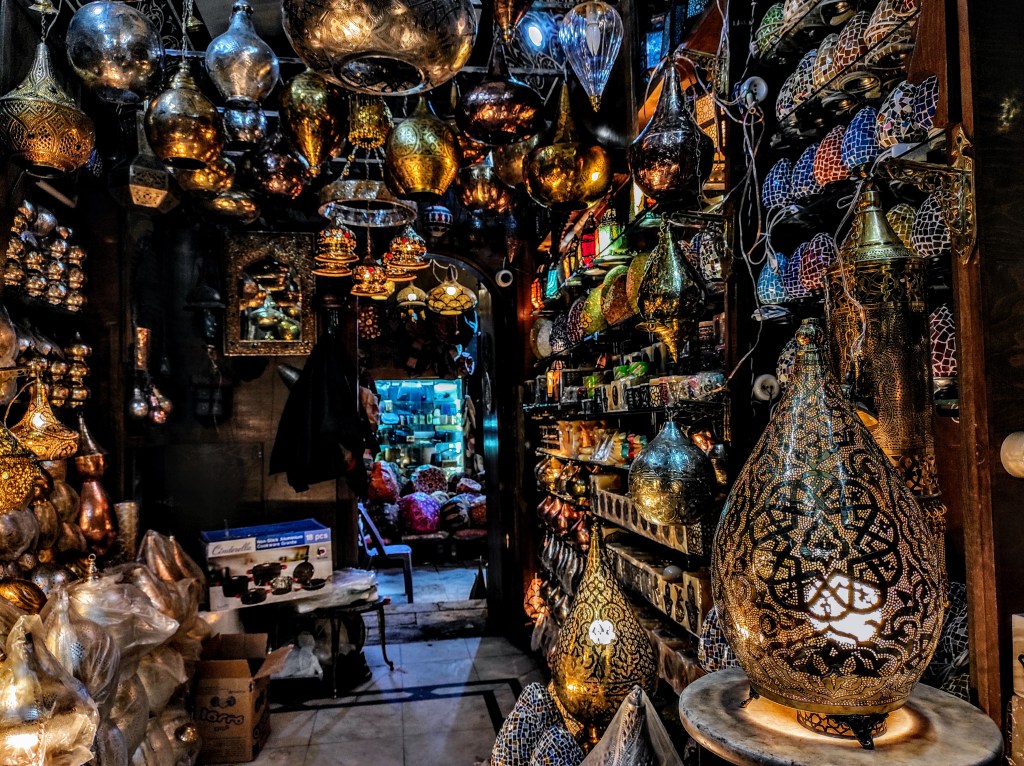 Shop of lamps in a Cairo bazaar 